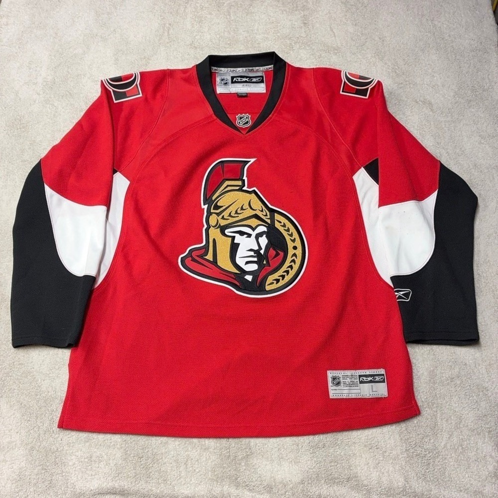 Reebok CCM Ottawa Senators Home Jersey Red Black NHL Blank Adult Mens Large